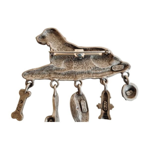 Dog pin brooch JJ pewter Charms Include bone brush ball food and Hydrant - Picture 4 of 5